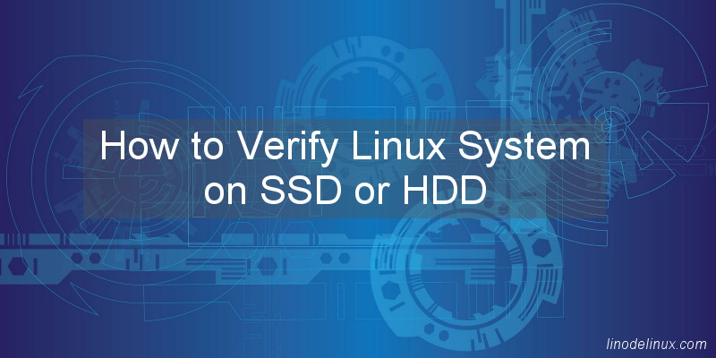 Verify Linux System on SSD or HDD
